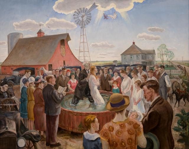 John Steuart Curry - Baptism in Kansas