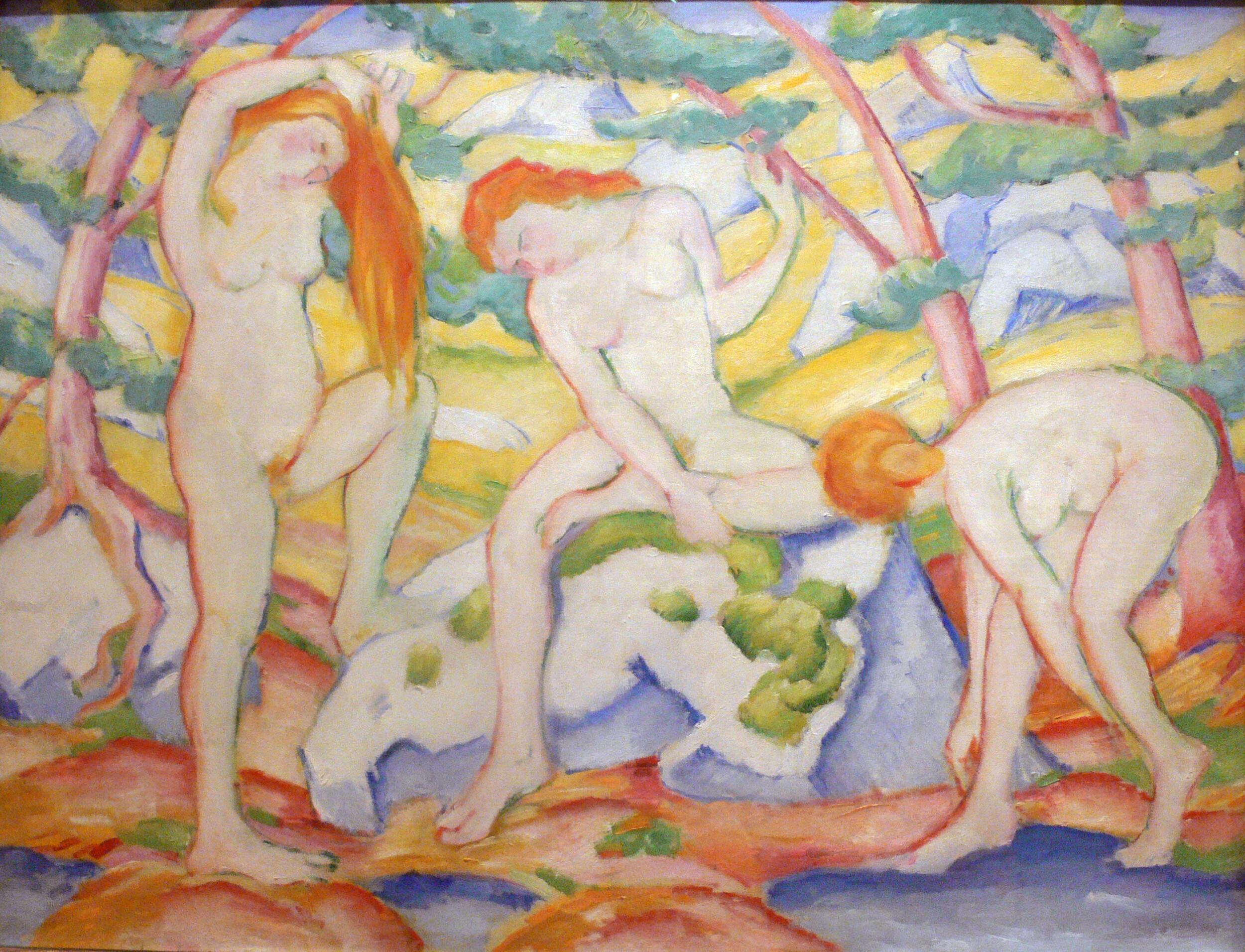 Franz Marc - Bathing girls