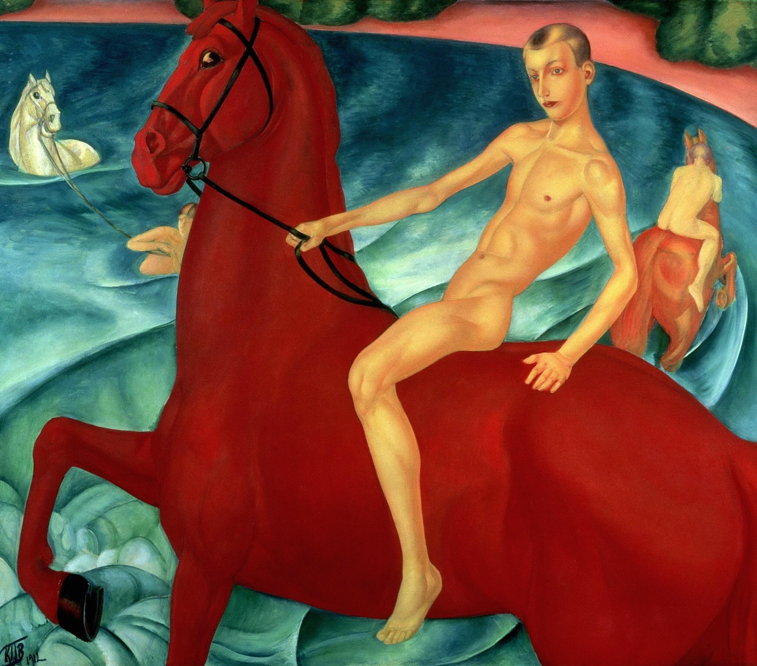 Kuzma Petrov-Vodkin - Bathing of a Red Horse