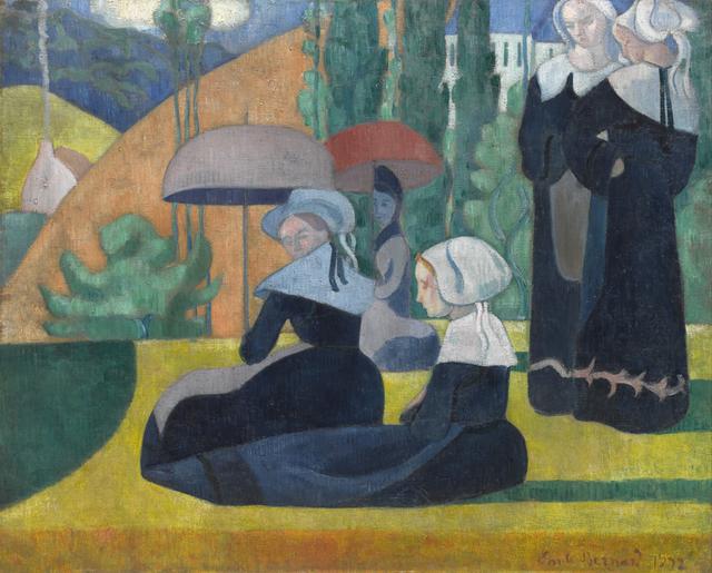 Emile Bernard - Breton women with umbrellas