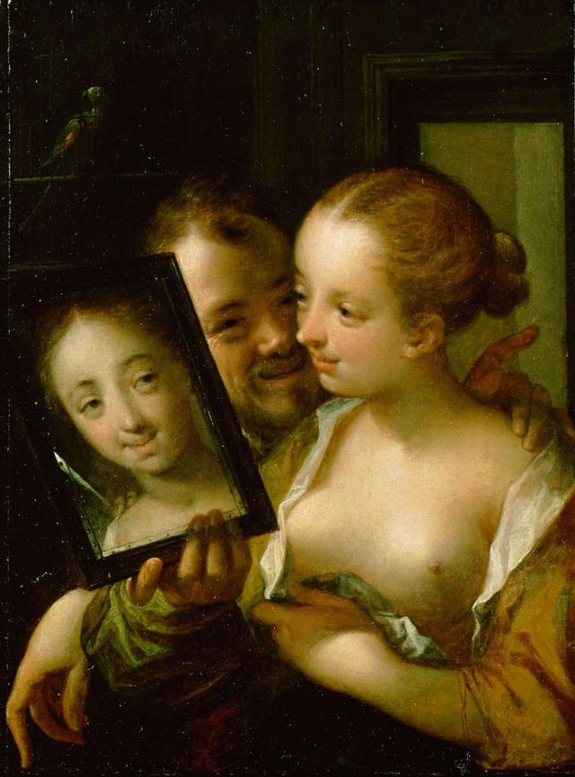 Hans von Aachen - Couple with a mirror