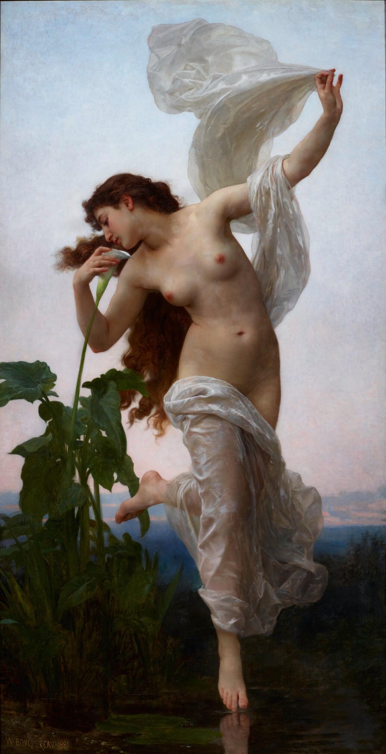 William-Adolphe Bouguereau - Dawn (aka The girl with a lily)