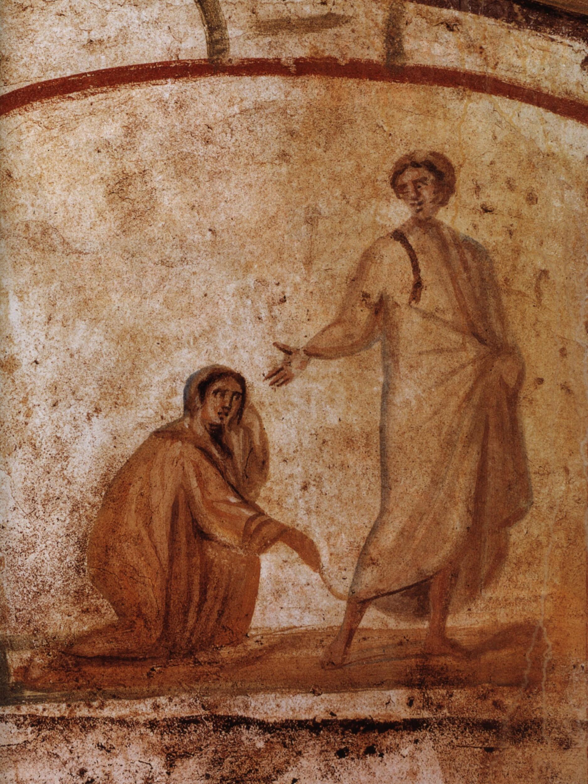  Anonymous - Fresco of Jesus healing the bleeding woman