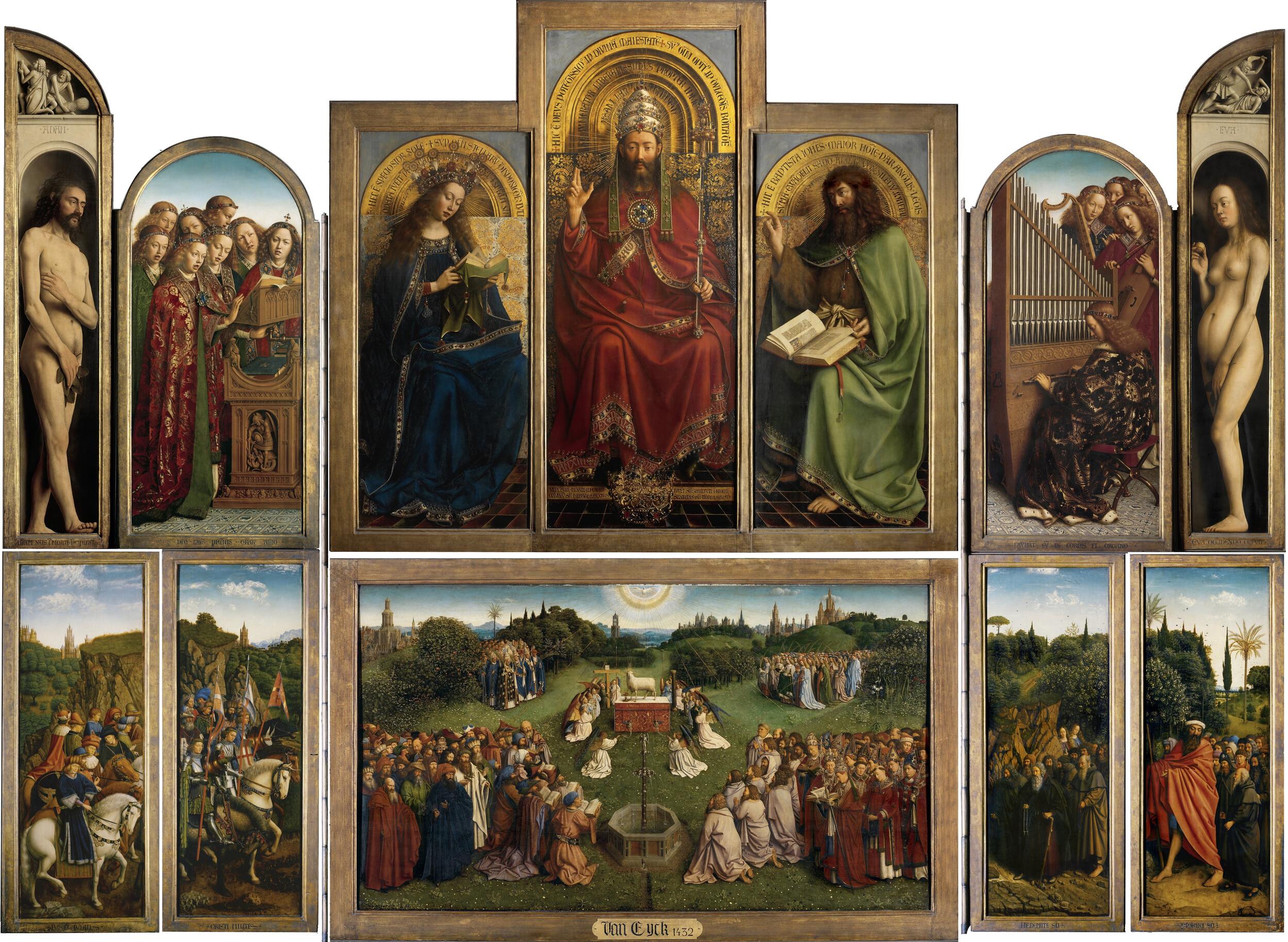 Jan van Eyck - Ghent altarpiece (open on the Lambgod panel)