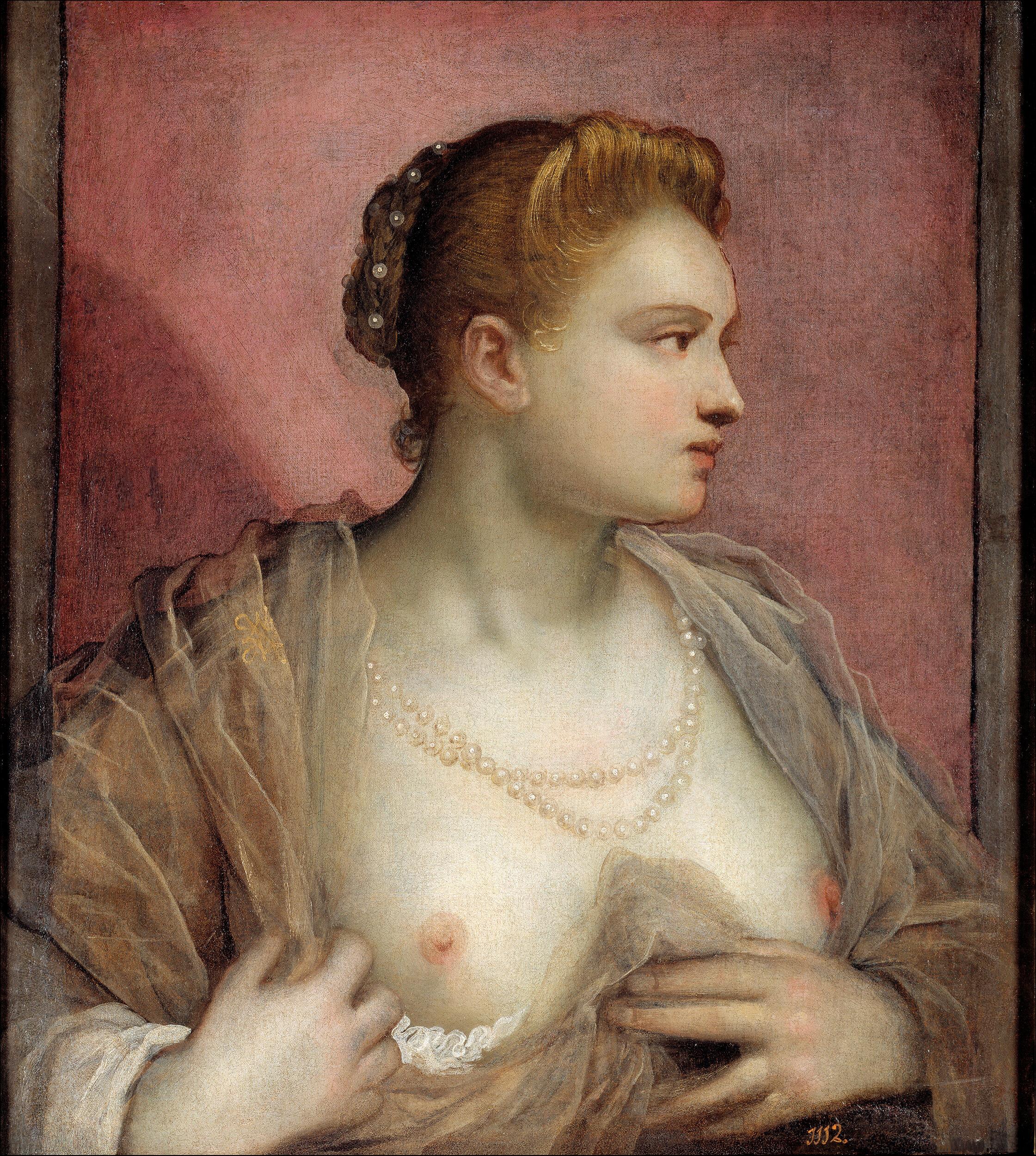 Domenico Tintoretto - Lady revealing her breast