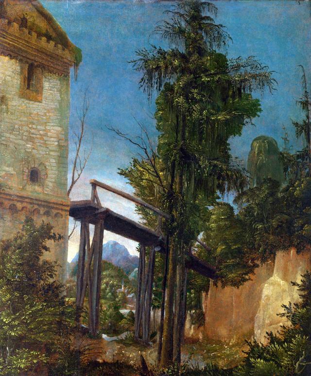 Albrecht Altdorfer - Landscape with a footbridge