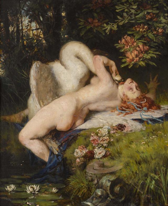 Heinrich Lossow - Leda and the swan