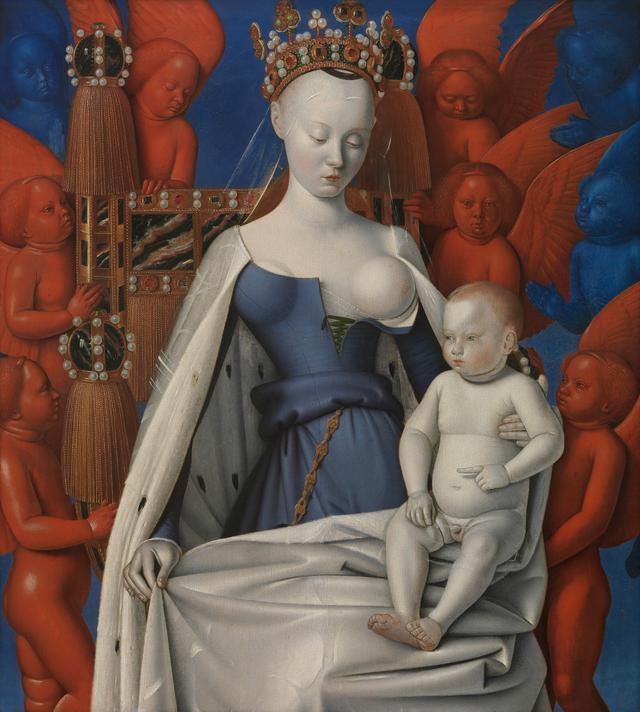 Jean Fouquet - Mary and Child surrounded by Seraphim and Cherubim