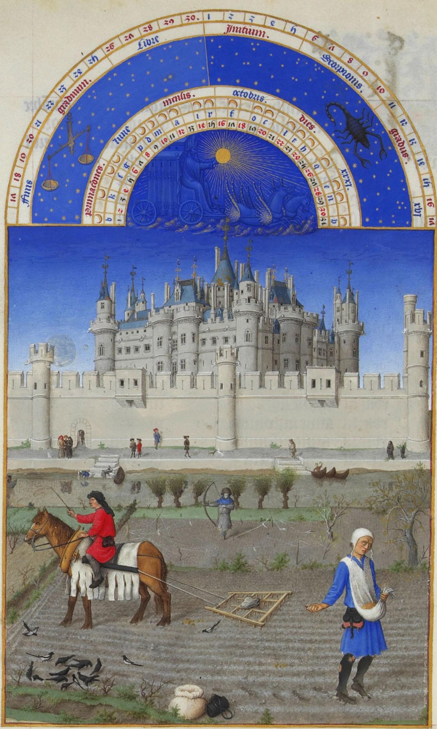 Freres Limbourg - Month of October from "The very rich hours of the Duke of Berry"