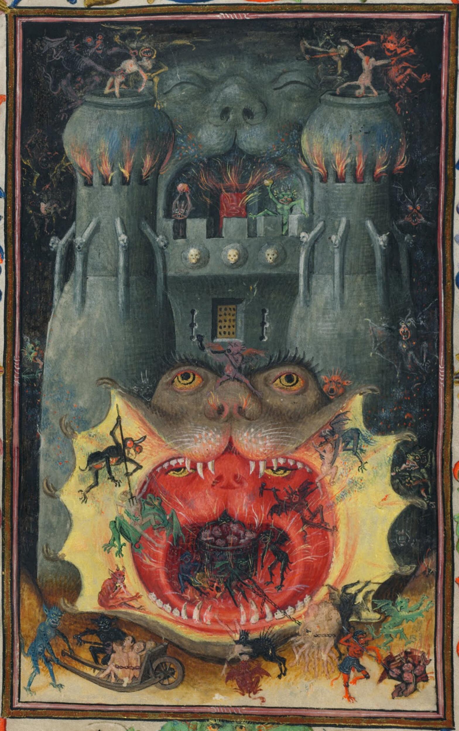  Anonymous - Mouth of hell and Final Absolution (from Livre des heures de Catherine de Cleves)