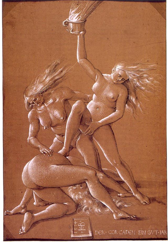 Hans Baldung Grien - New Year's greeting with three witches