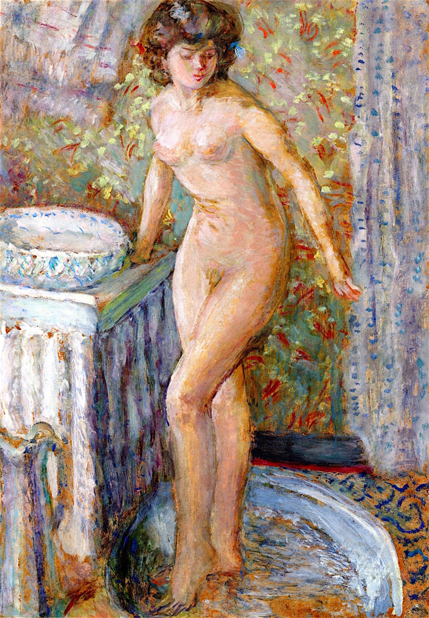 Pierre Bonnard - Nude at her toilette up (Nu à la toilette)