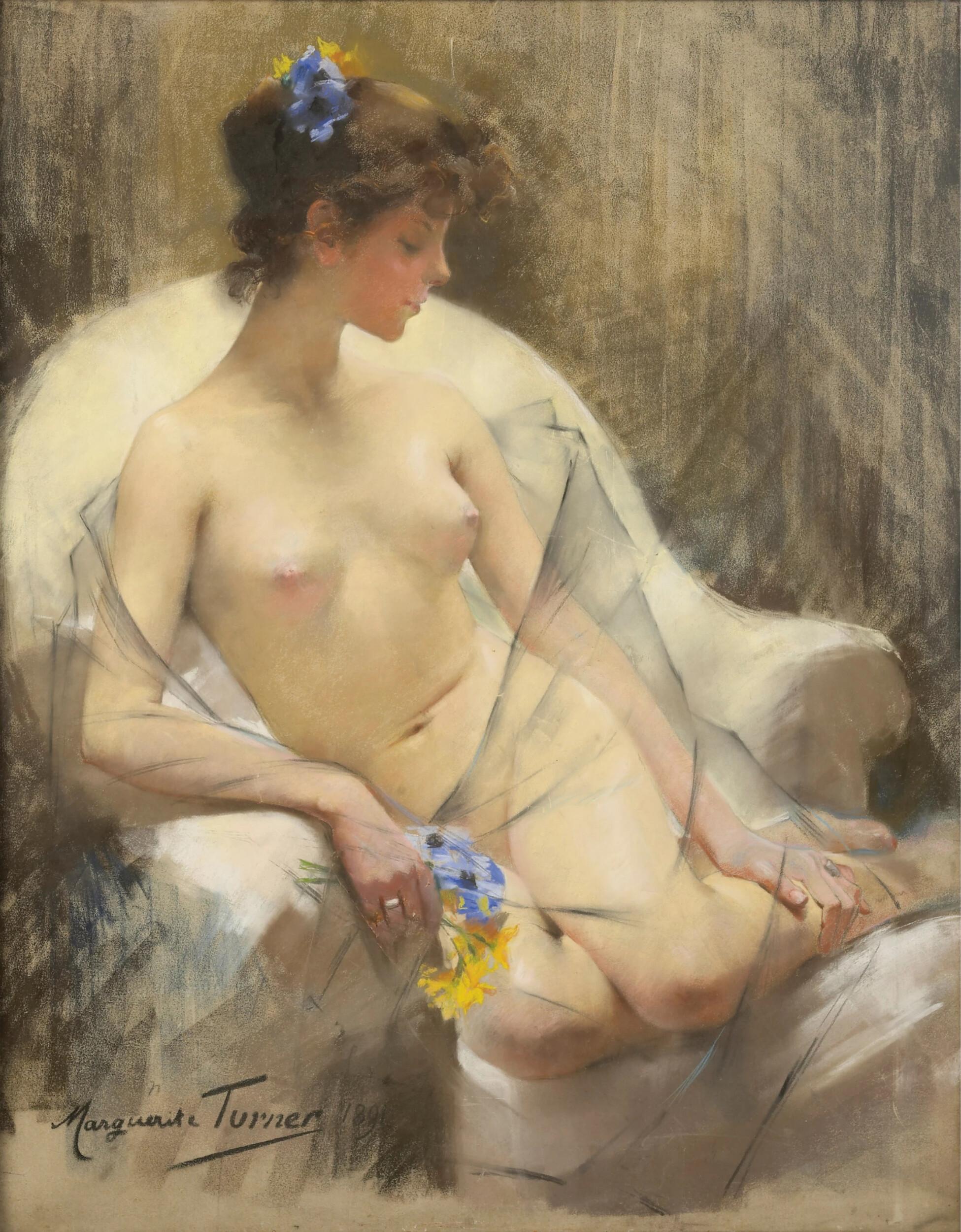 Marie-Marguerite Turner - Nude sitting in a chair