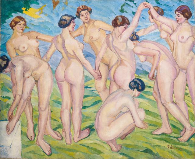 Francisco  Iturrino - Nudes (women dancing in a ring)