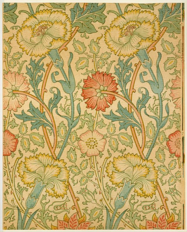 William Morris - Pink & rose wallpaper