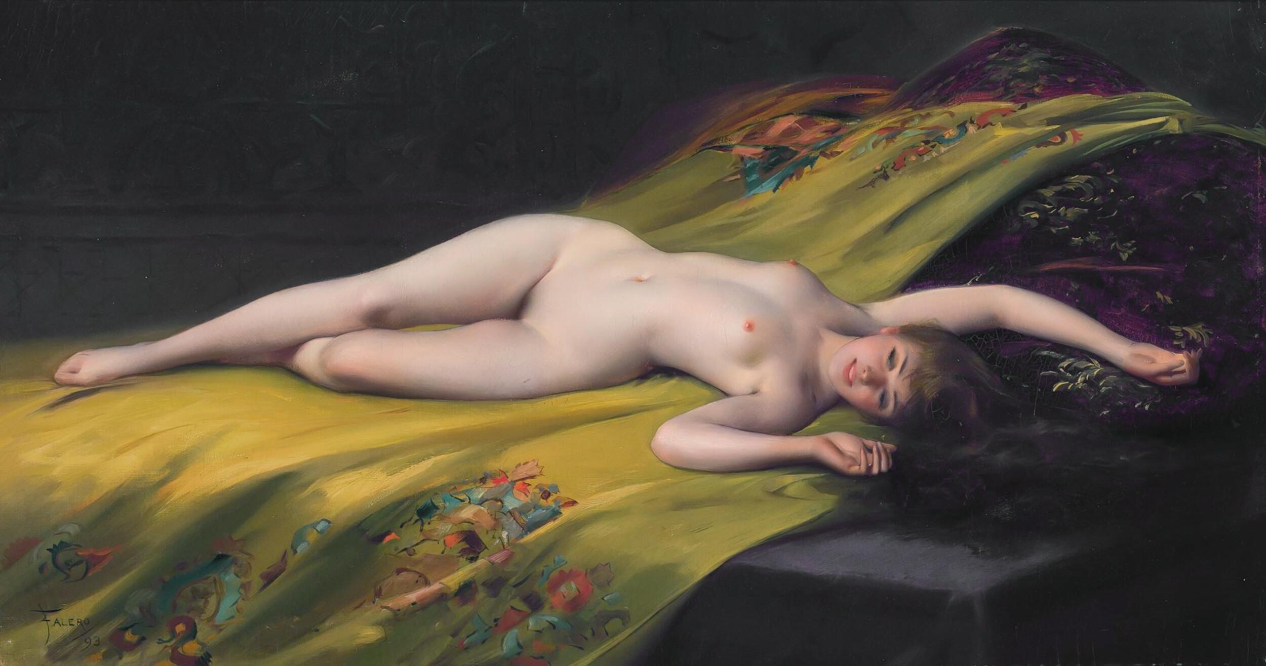 Luis Ricardo  Falero - Reclining nude