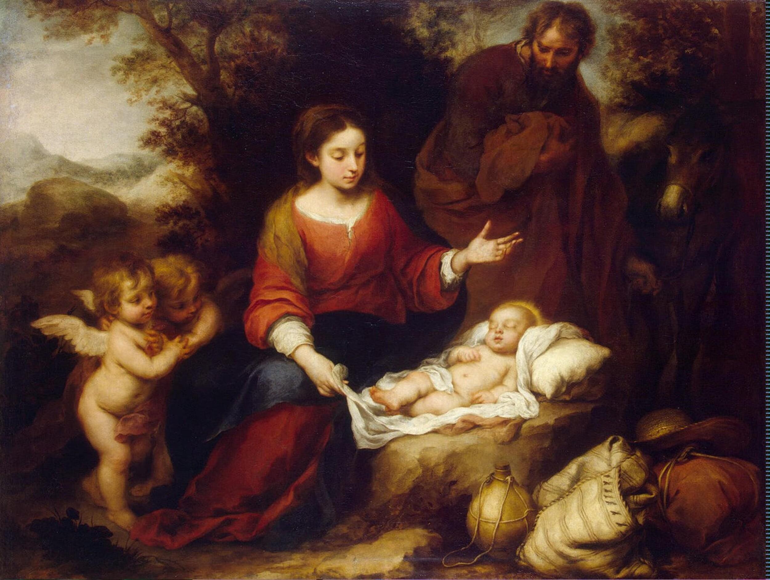 Bartolomé Esteban Murillo  - Rest on the flight into Egypt