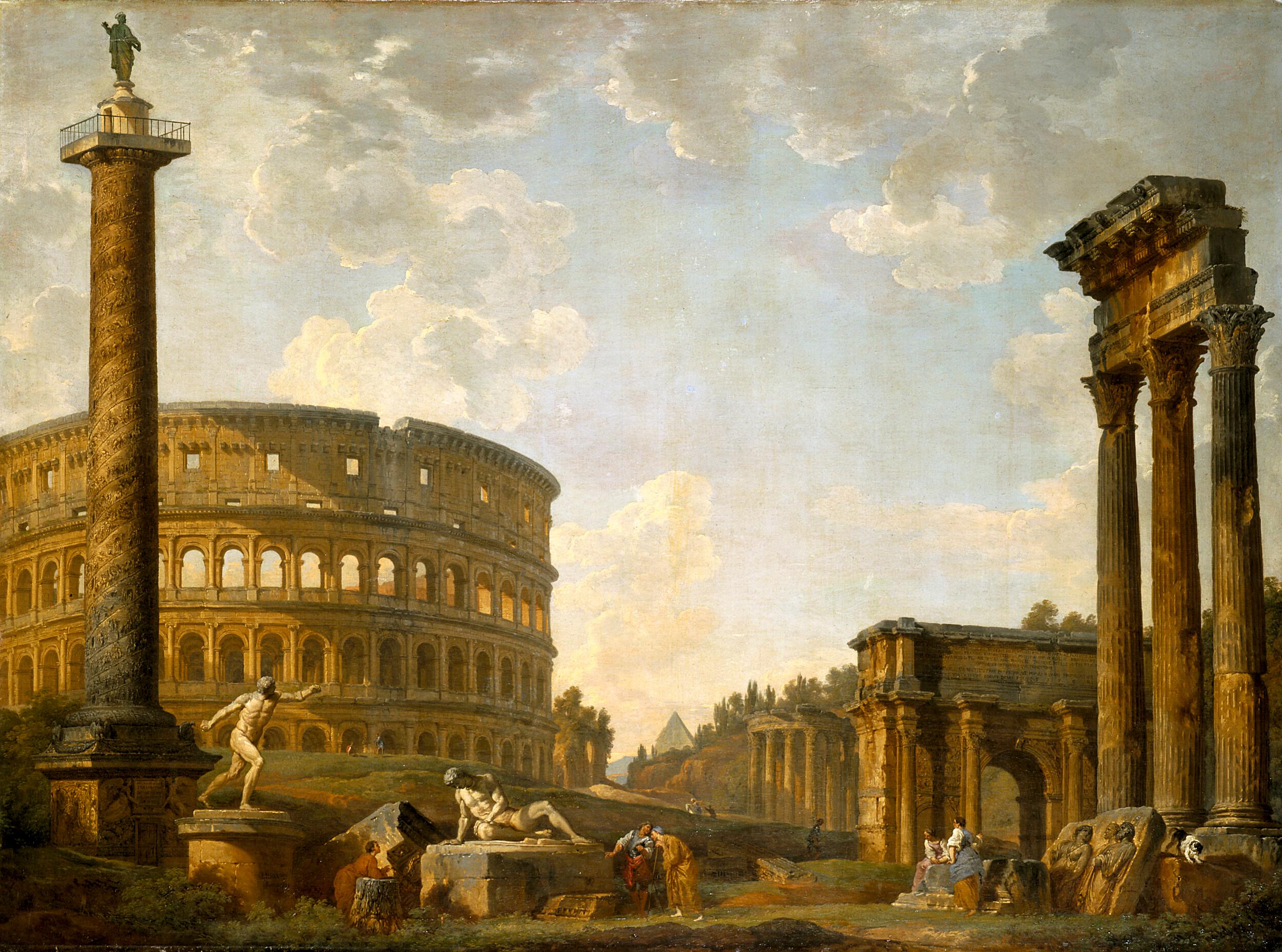 Giovanni Paolo Panini - Roman capriccio: the Colosseum and other monuments