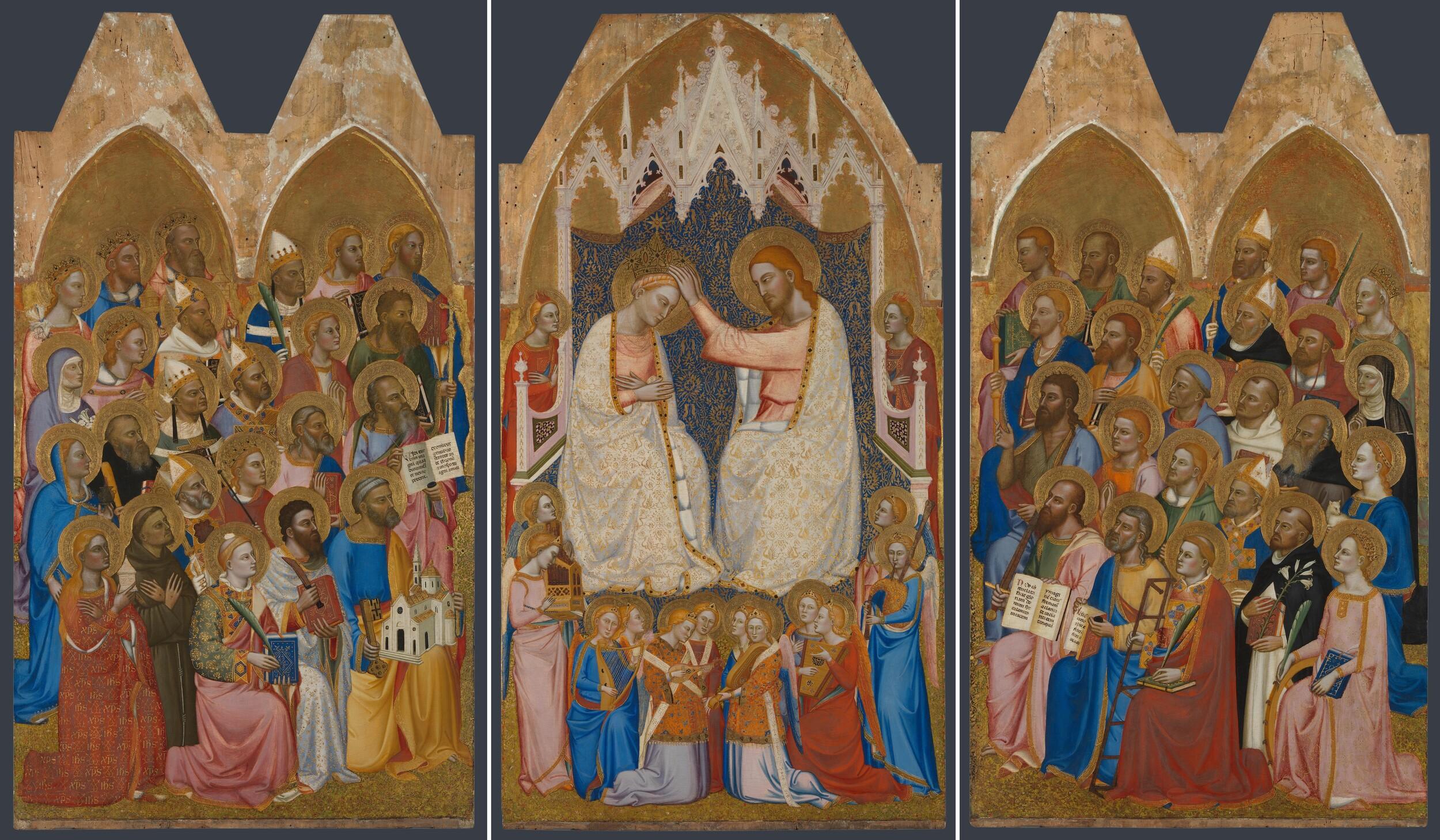 Jacopo di Cione - San Pier Maggiore Altarpiece: three central panels