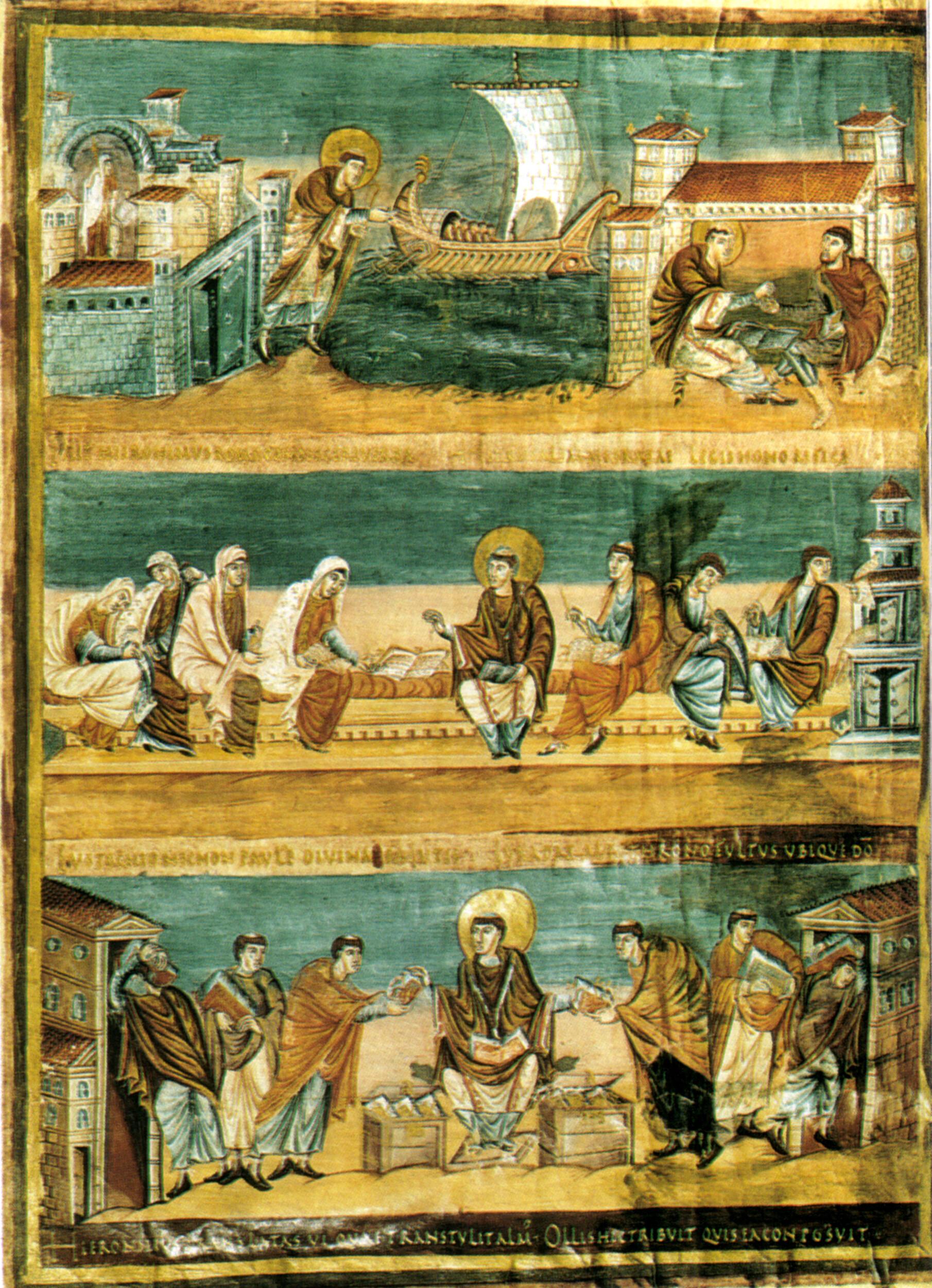  Anonymous - Scenes of the life of Saint Jerôme, from the first Bible of Charles the Bald