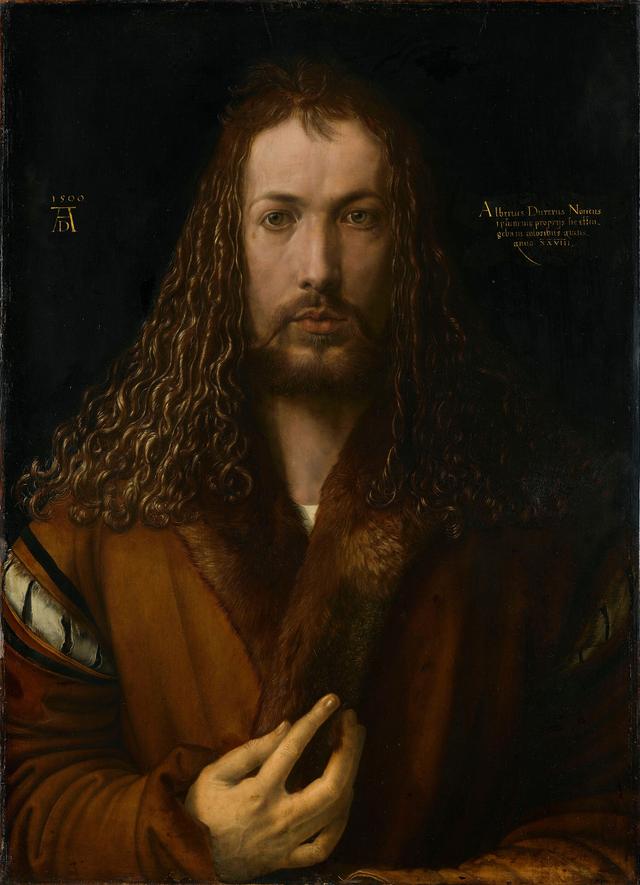 Albrecht Dürer - Self-portrait at 28 with fur-trimmed robe