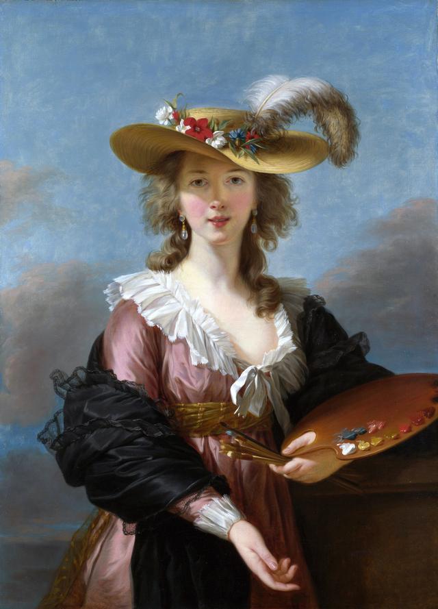 Louise Élisabeth Vigée-Lebrun  - Self-portrait in a straw hat