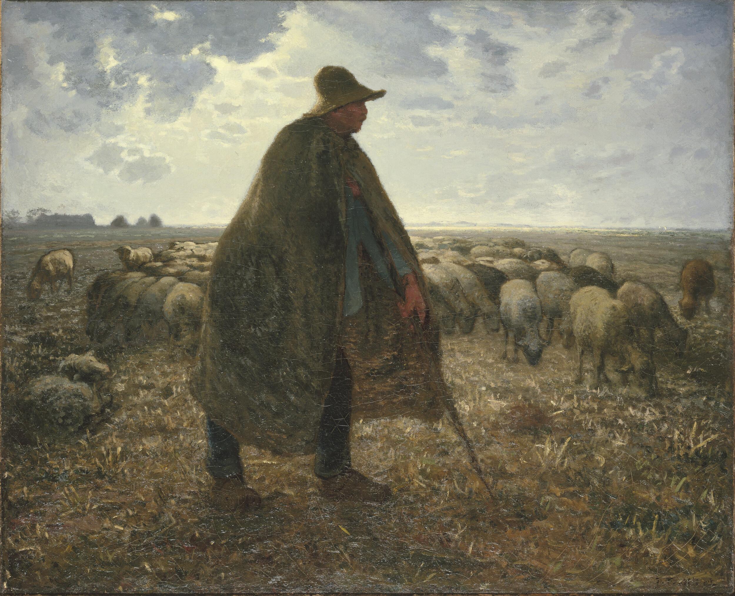 Jean-Francois Millet - Shepherd tending his flock