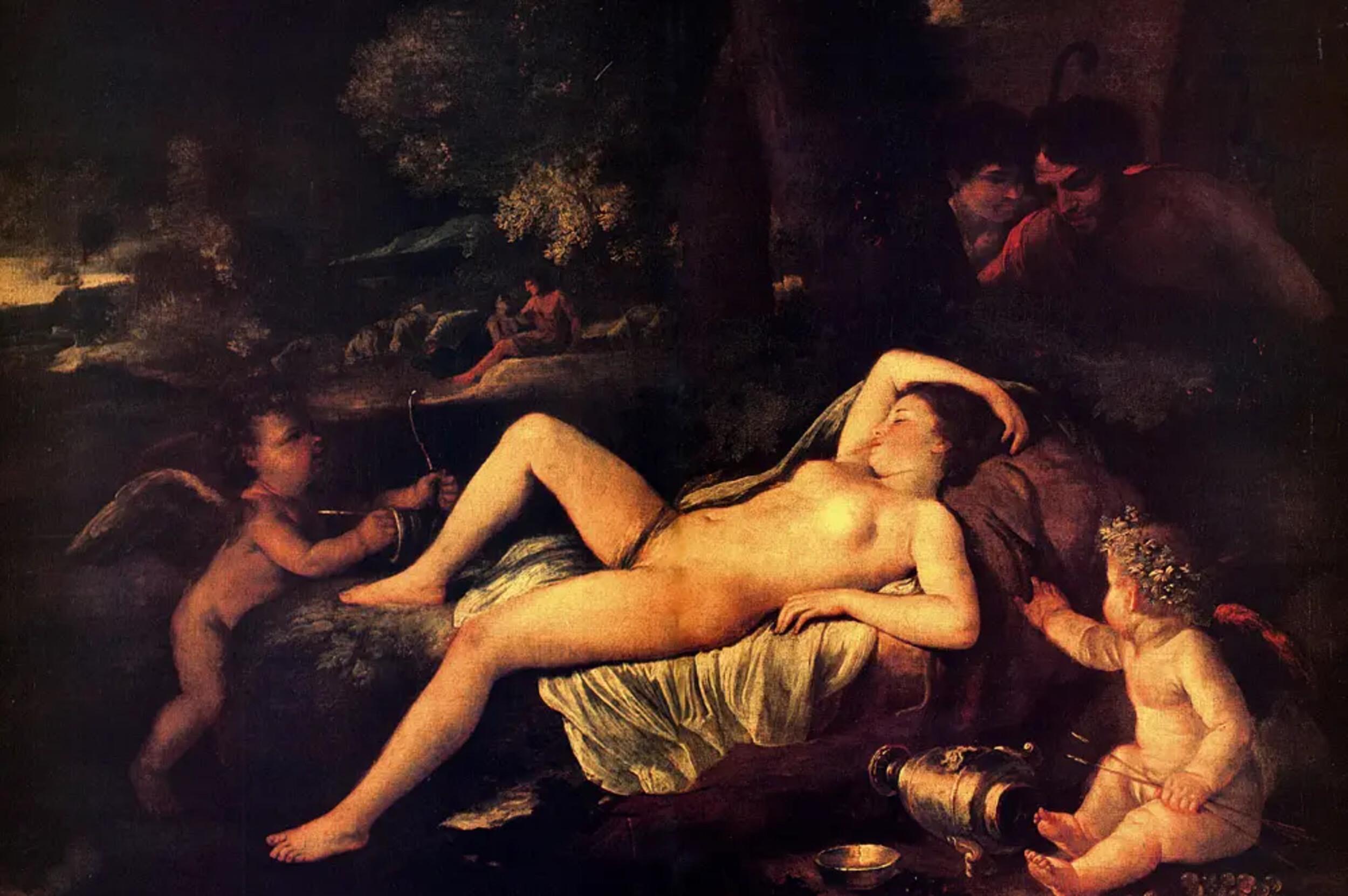 Nicolas Poussin - Sleeping Venus with Cupid