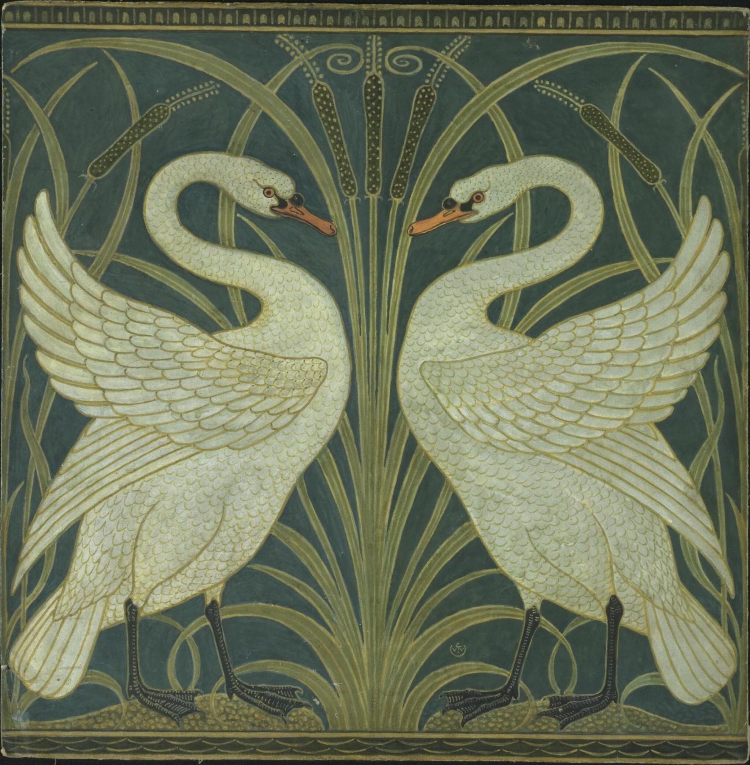 Walter Crane - Swan, rush and iris