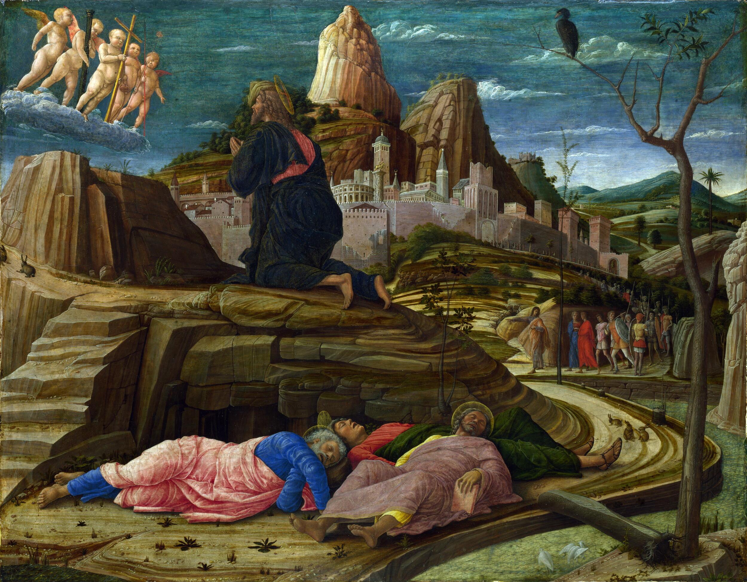 Andrea Mantegna - The Agony in the garden (bottom left panel of the San Zeno altarpiece)