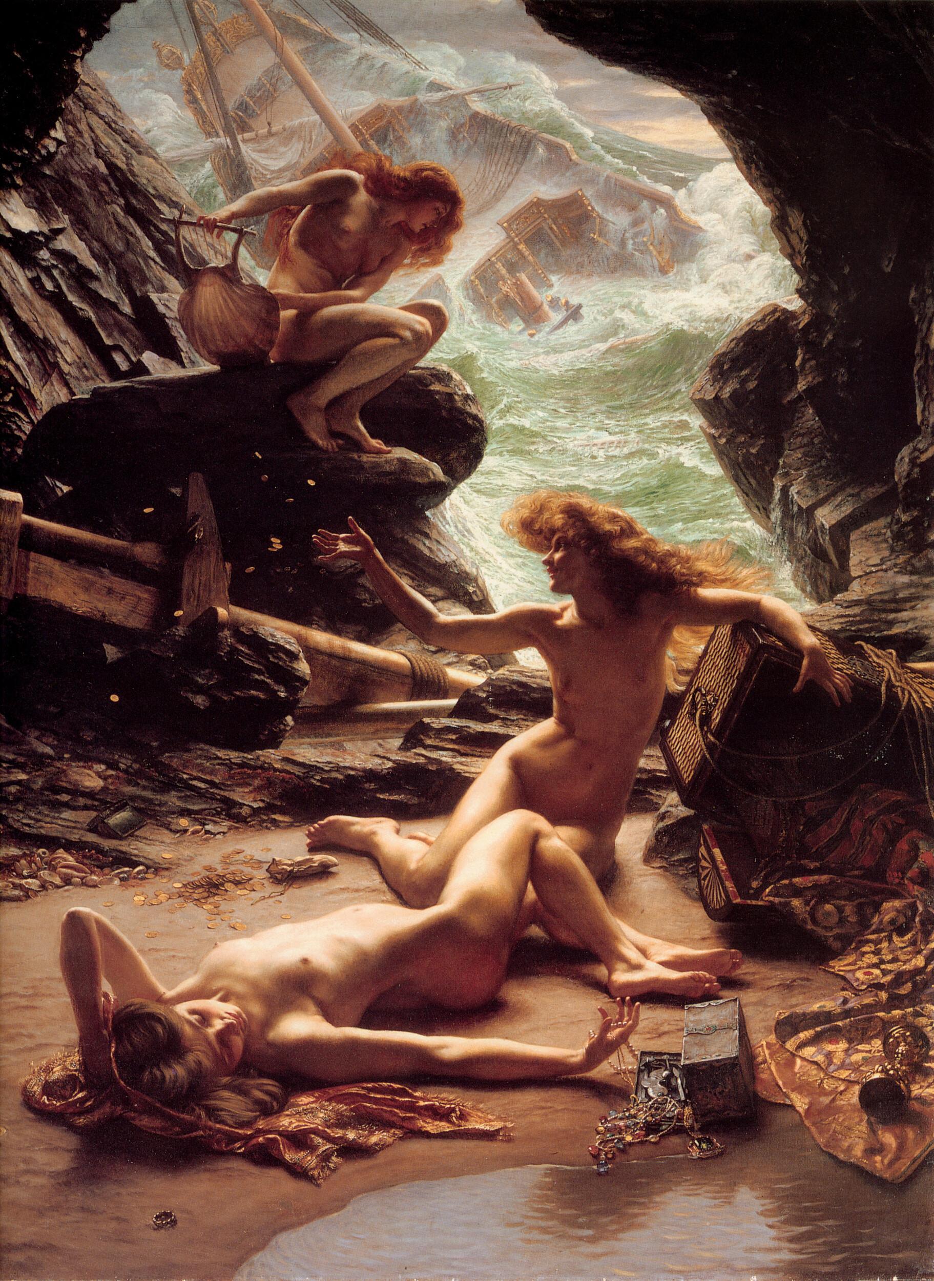 Edward  Poynter - The cave of the storm nymphs 