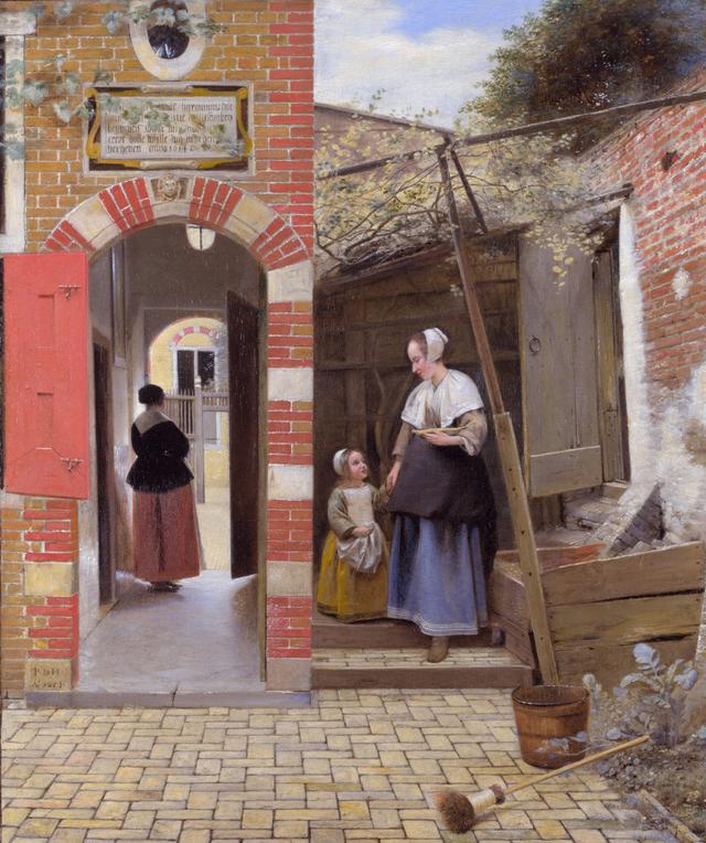 Pieter de Hooch - The courtyard of a house in Delft