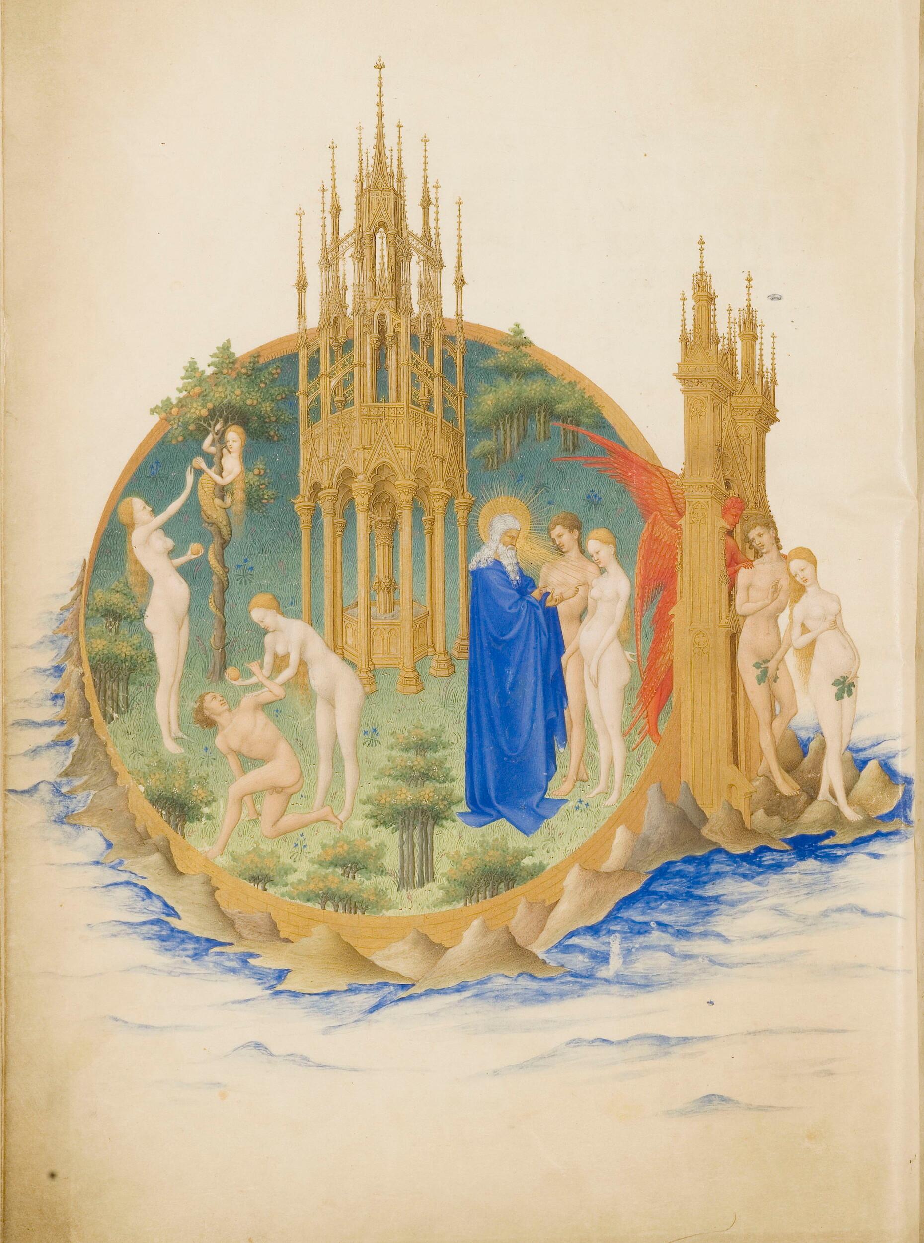 Freres Limbourg - The Garden of Eden from "The Very Rich Hours of the Duke of Berry"