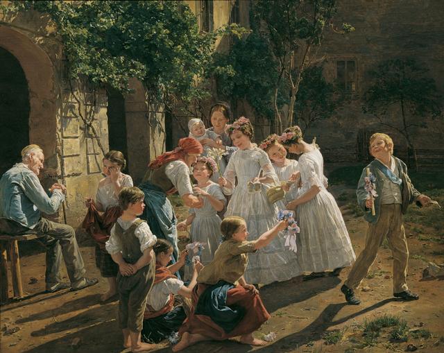 Ferdinand Georg Waldmüller - The morning of the Feast of Corpus Christi