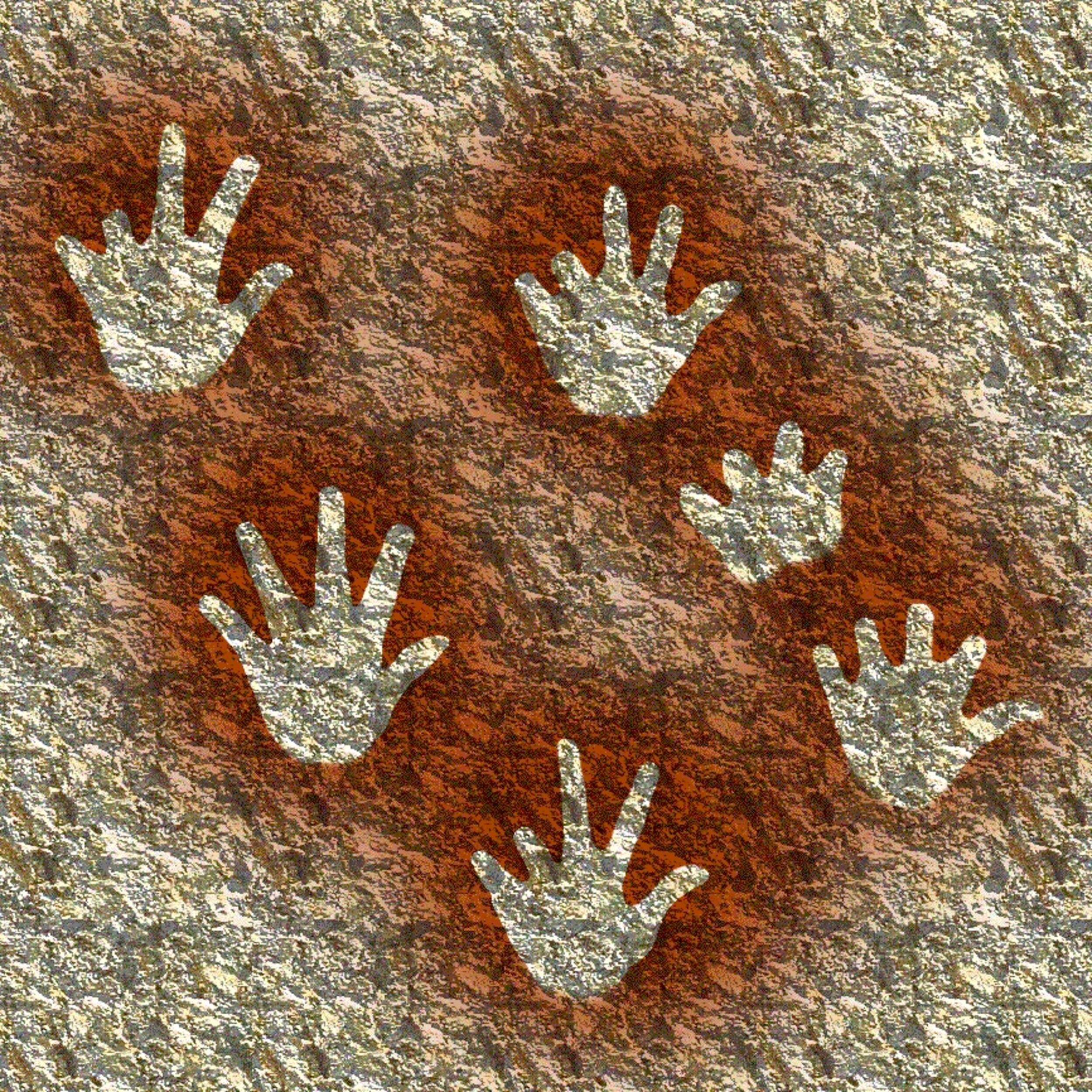  Anonymous - Various negative hand stencils from the caves of Gargas