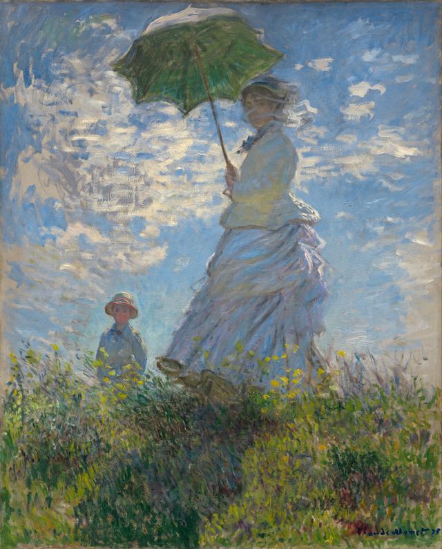 Claude Monet - Woman with a parasol – Madame Monet and her son