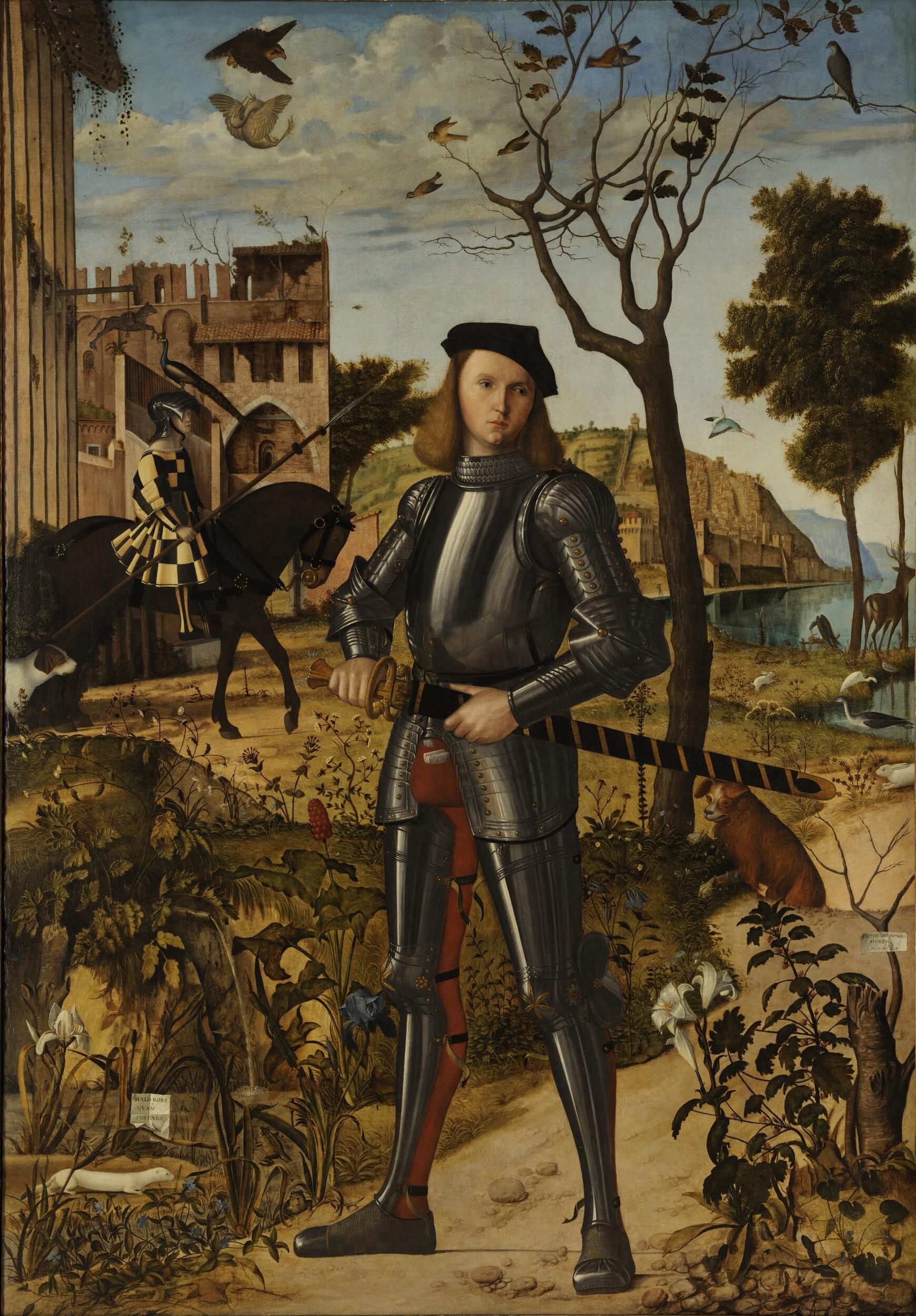 Vittore  Carpaccio  - Young knight in a landscape 