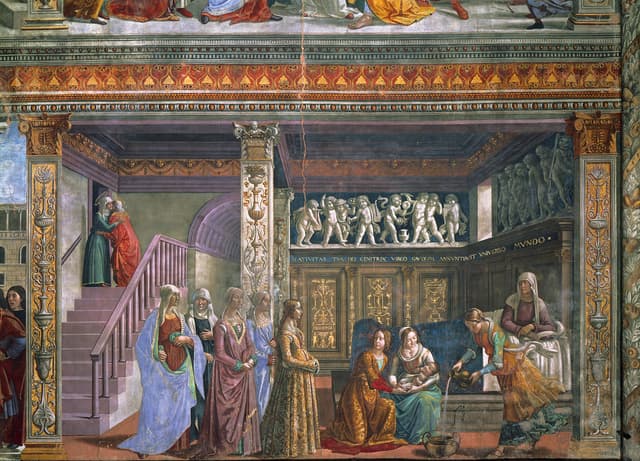 Domenico Ghirlandaio - Birth of Mary (1485)
