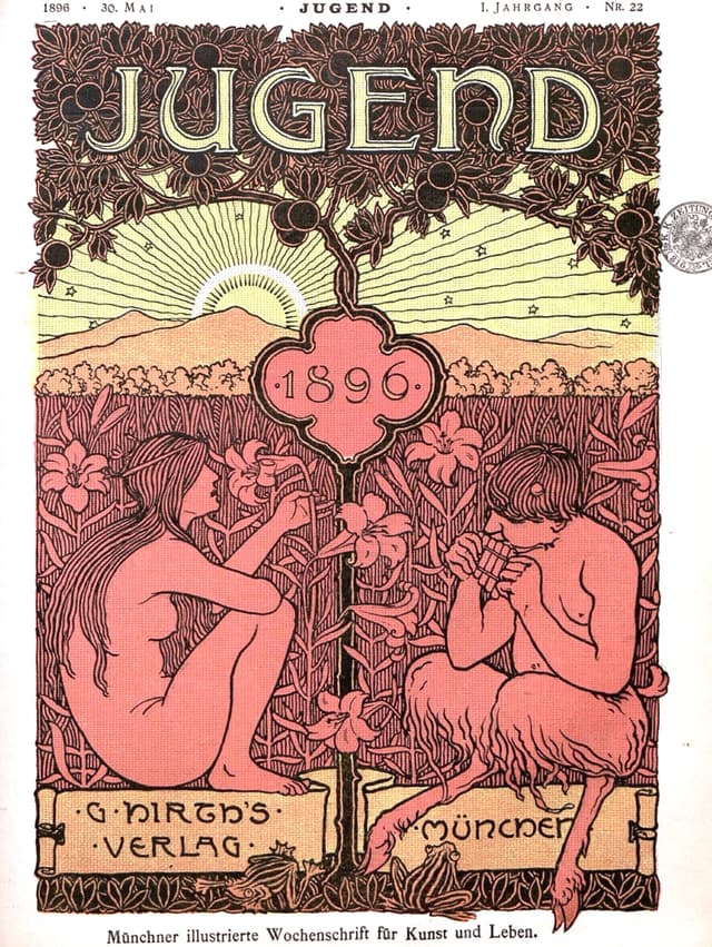 Hans Pfaff - Cover of "Die Jugend" magazine (30 May 1896 edition)