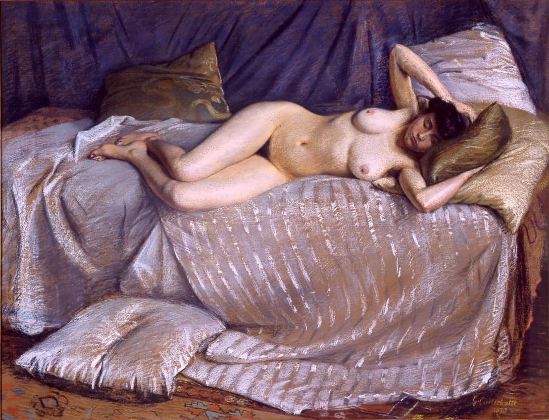 Gustave Caillebotte - Naked Woman Lying on a Couch (1873)