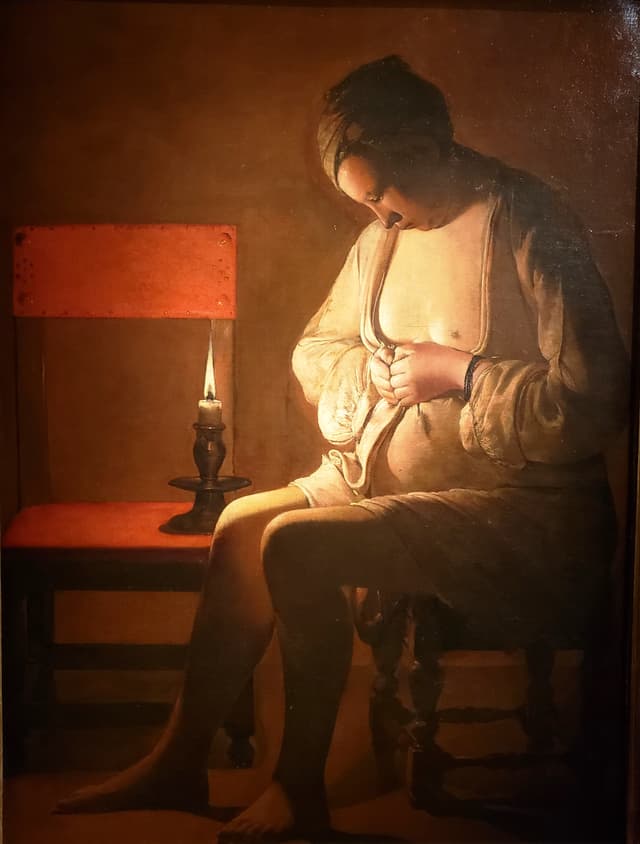 Georges de La Tour - Woman With a Flea (c.1635)